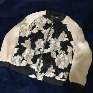 Catherine Malandrino Elegant Ribbon Art Bomber style Jacket. Size  M
